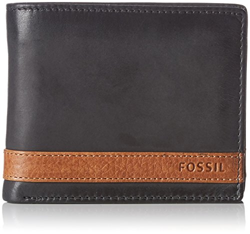 Fossil Herren Quinn Geldbörse, Schwarz (Black), 2.5×9.5×11.4 cm