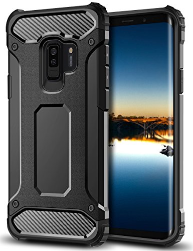 Coolden Samsung Galaxy S9+ Hülle, Premium [Armor Serie] Samsung S9+ Outdoor Stoßfest Handyhülle Silikon TPU + PC Bumper Cover Doppelschichter Schutz Hülle für Samsung Galaxy S9 Plus (Schwarz)