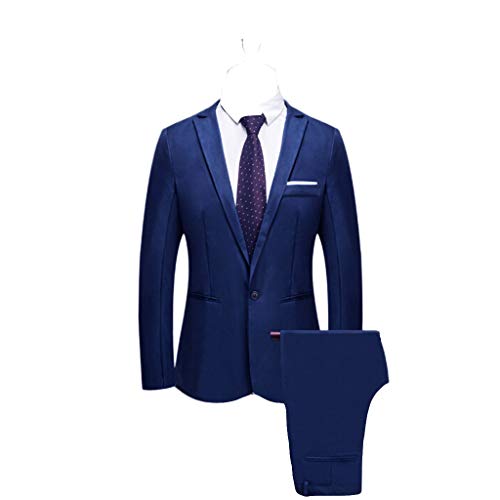 catmoew Herrenanzug Herren 2 Teilig Anzüge Einfarbig Slim fit Business Anzug 1-Knopf Anzugjacke mit Anzughose Anzug Herren Hochzeit Anzug Herrenanzug Business Anzüge
