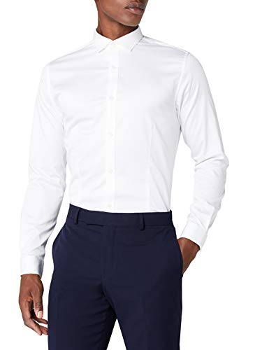 JACK & JONES PREMIUM Herren Super Slim Fit Business Hemd Jjprparma Shirt L/s Noos, Weiß (White), Large