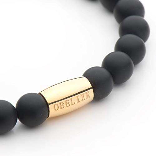 Obelizk Exklusiv Gold Löwenkopf Perlen Armband Herren Armband Herren