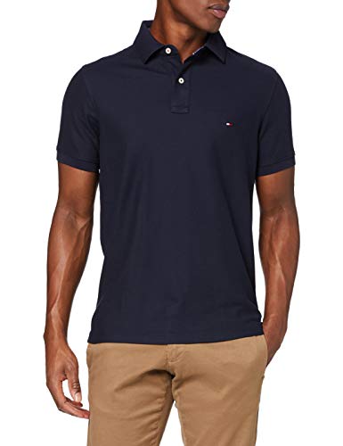 Tommy Hilfiger Herren CORE Hilfiger Slim Polo Poloshirt, Blau (Sky Captain 403), Large