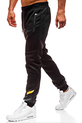 Herren Hosen Hose Sporthose Trainingshose Cargo Pants Jogginghose Sweatpants Jogger Mode Freizeit Laufen Streifen Enger Beinabschluss(2. Stil, Schwarz, XL)