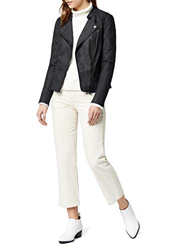 ONLY Damen Lederjacke Onlava Pu Biker Otw Noos, Gr. 36, Grau (Black)