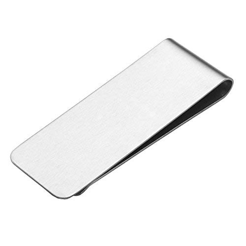 Zysta Herren Edelstahl Geldklammer Schöne Geldscheinklammer Geldclip für Ihren Scheine (Silber#01, 65*24mm)