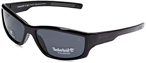 Timberland Herren TB9154 Sonnenbrille, Schwarz (Shiny Black/Smoke Polarized), 62