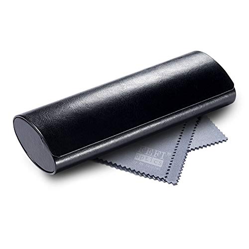 FEFI – Klassisches Hardcase Brillenetui im Leder-Look (Schwarz)