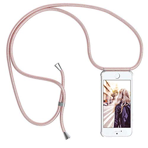 YuhooTech Handykette Kompatibel mit iPhone 7 / iPhone 8, Smartphone Necklace Hülle mit Band – Handyhülle mit Kordel Umhängenband – Schnur mit Case zum umhängen in Rose Gold