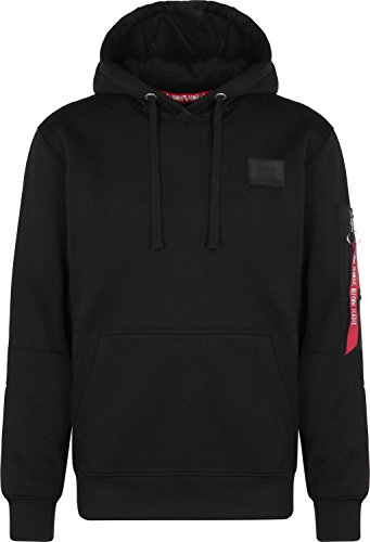 Alpha Industries Herren Kapuzenpullover Back Print Hoodie, Black (178318-03), XL