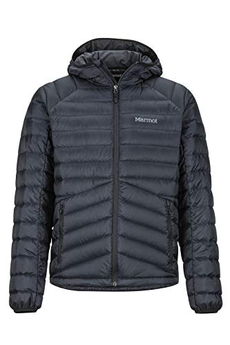 Marmot Herren Highlander Down Hoody Ultra-leichte Daunenjacke, 700 Fill-Power, Warme Outdoorjacke Mit Kapuze, Wasserabweisend, Winddicht, Black, M