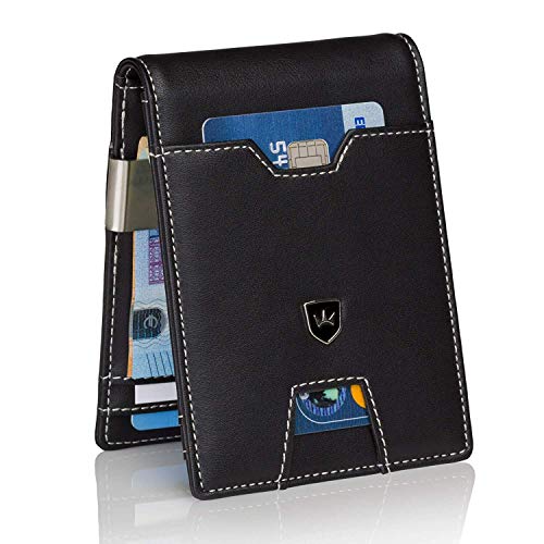 Kronenschein® Premium Geldbörse Herren mit Geldklammer Portemonnaie Männer schlank Geldbeutel RFID Brieftasche Slim-Wallet Portmonee Kreditkartenetui