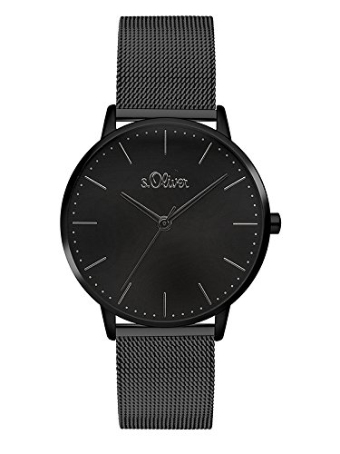 s.Oliver Damen Analog Quarz Armbanduhr mit Edelstahl Armband SO-3447-MQ