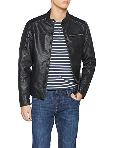JACK & JONES Herren JCOROCKY Jacket NOOS Jacke, Schwarz (Black Pattern: Pu), Medium (Herstellergröße: M)