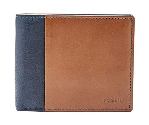 Fossil Geldbörse WARD bifold Braun Blau ML3919-400 Herren Portemonnaies Leder