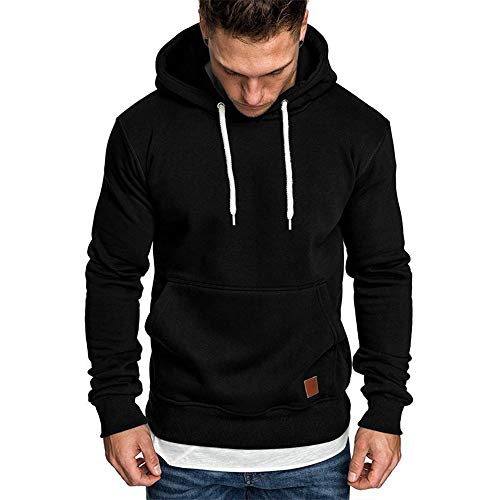 Umelar Herren Hoodie Herren Kapuzenpullover Herren Sweatshirt Kapuzenpullover Sweatjacke Pullover Hoodie Sweatshirt (Schwarz, M)