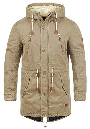 Blend Kenny Herren Winter Jacke Parka Mantel Lange Winterjacke gefüttert mit Teddy-Futter und Kapuze, Größe:XL, Farbe:Safari Brown (75115)