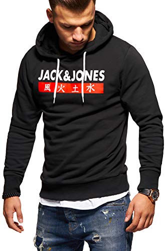 JACK & JONES Herren Hoodie Kapuzenpullover Sweatshirt Pullover Print Streetwear (Medium, Tap Shoe)