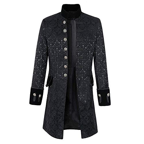 CICIYONER Oversized Unisex Mantel Gothic Damen Herren Steampunk Party Oberbekleidung Print Frack Jacke Gehrock versorgen Kölner Karneval Halloween Weihnachten Uniform Kostüm S-5XL