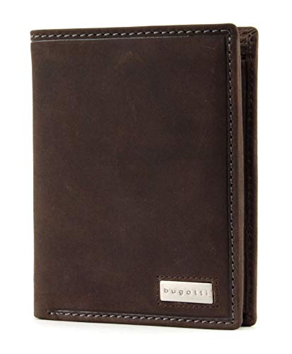 bugatti Hunter Coin Wallet Combi Style 13CC Metal Logo Brown