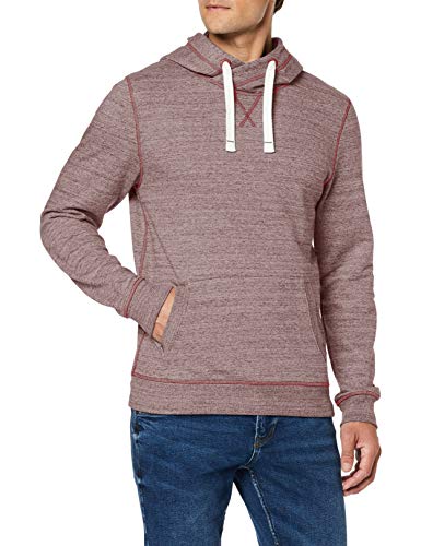 TOM TAILOR für Männer Strick & Sweatshirts Hoodie in Melange-Optik Burgundy Multi Melange, XXXL