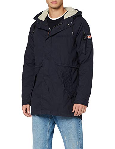 Superdry Herren Winter Aviator Parka, Blau (Dark Navy 24S), Large (Herstellergröße:L)