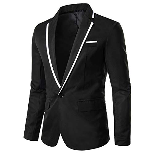 DeHolifer Anzugjacke Herren Slim Fit Business Freizeit Anzüge Blazer, Elegante Einfarbig 1 Knopf Regular Fit Anzugjacke Gastgeber Show Party Anzug Jacke Karneval Kostüm Hochzeit Anzug Mantel L- 4XL