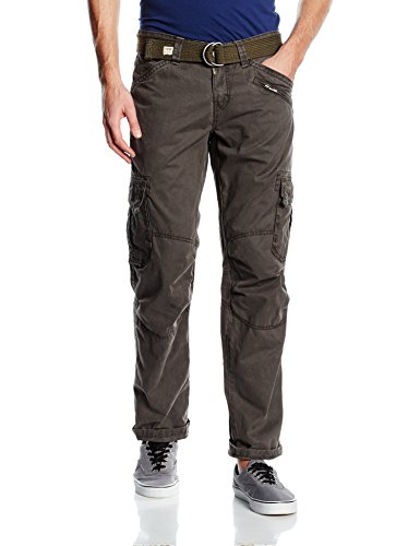 Timezone Herren Cargo Hose BenitoTZ pants incl. belt, Gr. 54 (Herstellergröße: 36/34), Grau (blue graphite 9033)