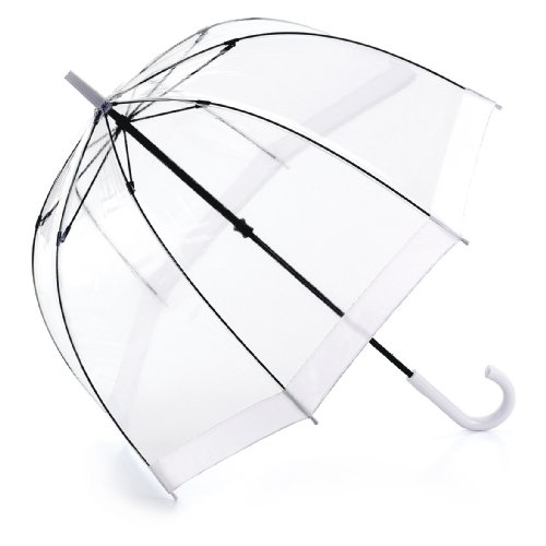 Fulton Regenschirm Glockenschirm transparent / durchsichtig weiß