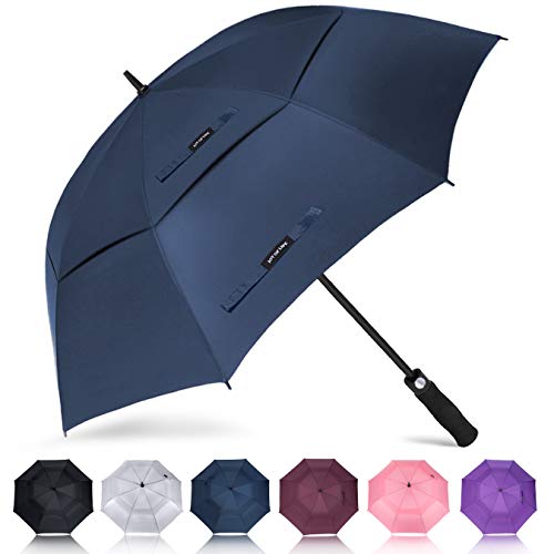 ZOMAKE Golf Regenschirm, Premium Qualität, 157cm Groß, Sturmsicher, Automatik – Automatisch zu öffnen, Regen- und Windresistent Golfschirme(Marineblau)