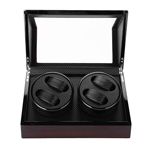 Salmue Uhrenbeweger für Automatikuhren, 100-240 V, PU, Winder, leise Uhren, Vitrinen-Tasche, Spulenbox für Uhren Organizer und Ausstellung 1#