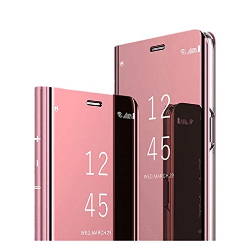 Hülle für Samsung Galaxy A70 Handyhüllen Flip Handy Case Cover mit Standfunktion Business Serie Hülle Hart Case Cover Faltbare Standfunktion,Bumper Stoßfeste Schutzhülle für Galaxy A70 (Roségold)