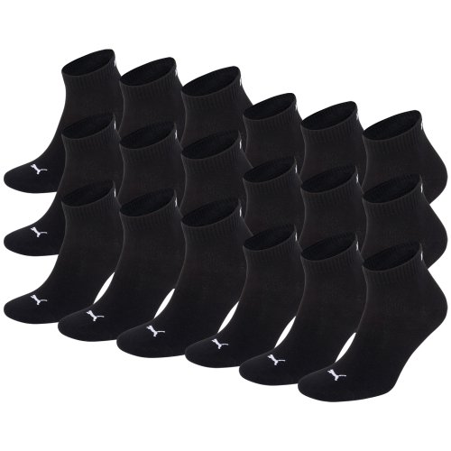 PUMA Unisex Quarters Socken Sportsocken 18er Pack (Black, 18 Paar – 43/46)
