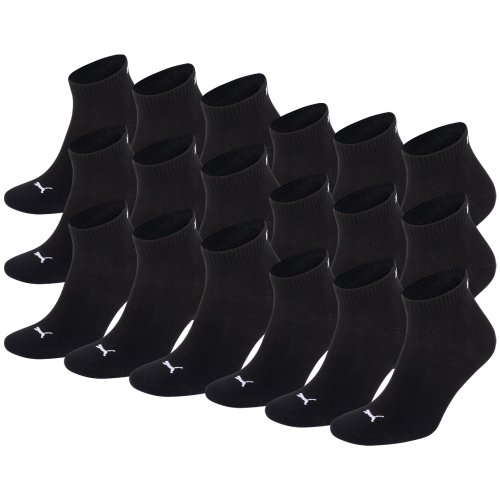 PUMA Unisex Quarters Socken Sportsocken 18er Pack (Black, 18 Paar – 43/46)