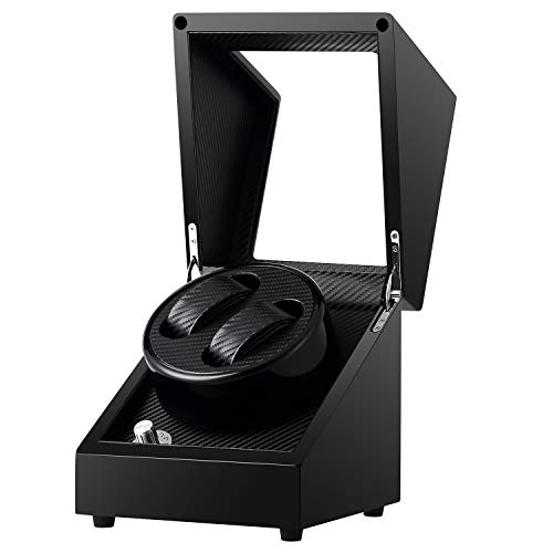Uhrenbeweger 2 Uhren 5 Drehmodis Watch Winder für Automatikuhren Holz (5 Modus)