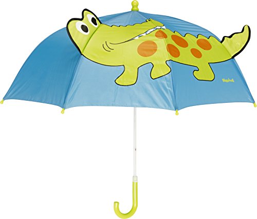 Playshoes Kinder Regenschirm Krokodil, One Size Schirm mit kindgerechtem Mechanismus, Diameter 70 cm