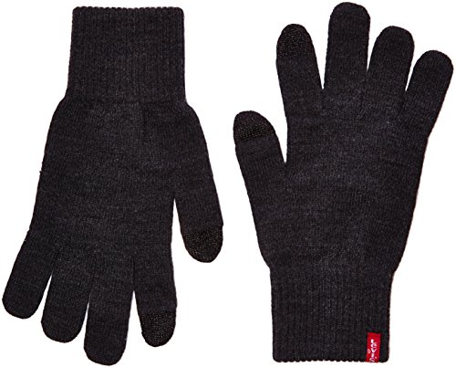 Levi's Herren Ben Touch Screen Gloves Handschuhe, Grau (Dark Grey), Medium