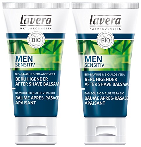 lavera Beruhigender After Shave Balsam Men sensitiv ∙ Beugt Hautrötungen vor ∙ Gesichtspflege für Männer ∙ Geeignet für empfindliche Haut ∙ vegan 2er Pack (2 x 50 ml)