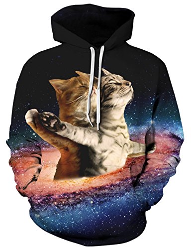Loveternal Unisex Titanic Katze Kapuzenpullover Realistische 3D Printed Hoodie Kapuzenpulli für Paare Junioren S/M