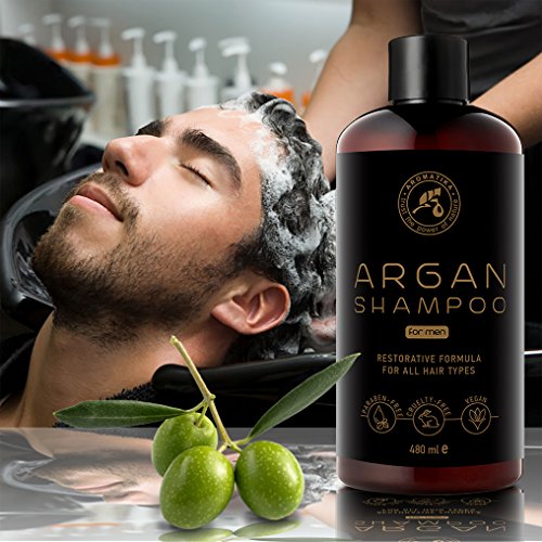 Arganöl Shampoo für Männer 480ml mit Arganöl & Pflanzenextrakte Argan Männer Shampoo für