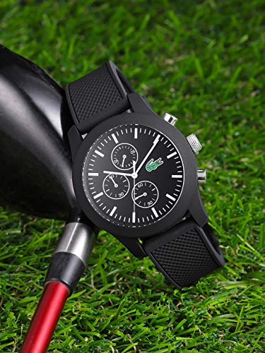Lacoste Herren-Armbanduhr Analog Quarz Silikon 2010821,schwarz