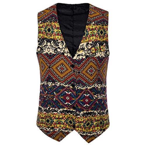 Dasongff Herren Anzugweste Enge Jacquard Western Anzug Set Slim Fit Ärmellose für Party und Hochzeit