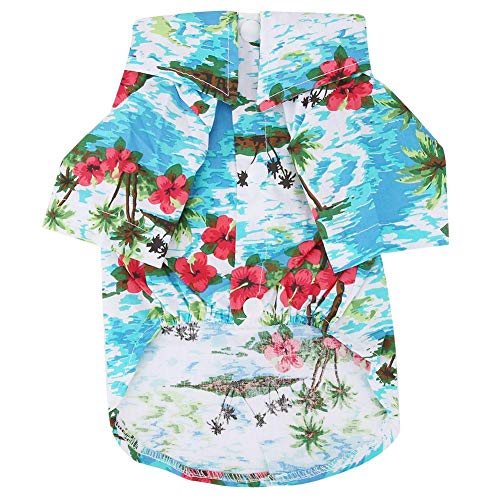 Pet Poloshirt T-Shirt Hundeshirt Haustier Hawaiian Shirt Modisch Atmungsaktiv Hund Sommer T-Shirt Hundekleidung für kleine bis mittlere Hunde Katzen (S)