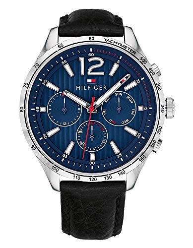 Tommy Hilfiger Unisex Multi Zifferblatt Quarz Uhr mit Leder Armband 1791468