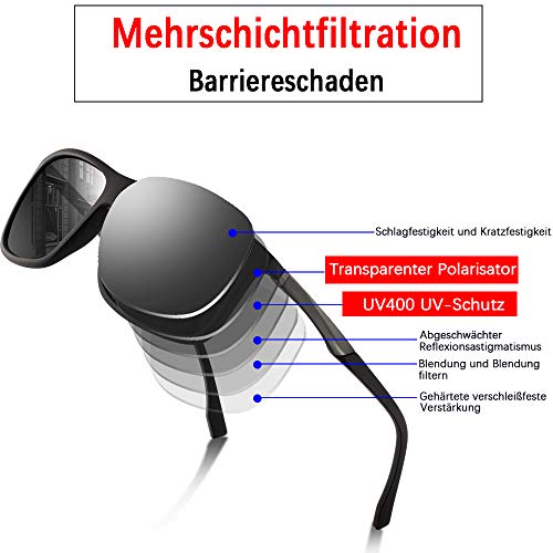 TUONYIS Piloten Sonnenbrille Set - 3 Stück Polarisierte Retro-Brillen