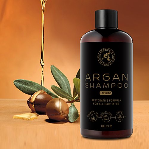 Arganöl Shampoo für Männer 480ml mit Arganöl & Pflanzenextrakte Argan Männer Shampoo für
