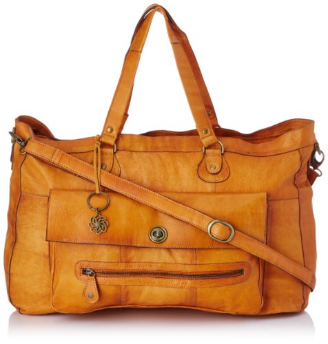 PIECES TOTALLY ROYAL LEATHER TRAVEL BAG NOOS 17055349 Damen Umhängetaschen, 1 Groesse (one size), Braun (Cognac)
