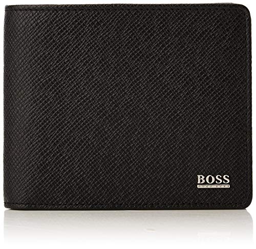 BOSS Herren Signature_Trifold Geldbörse, Schwarz, 2.5×9.5×12 cm