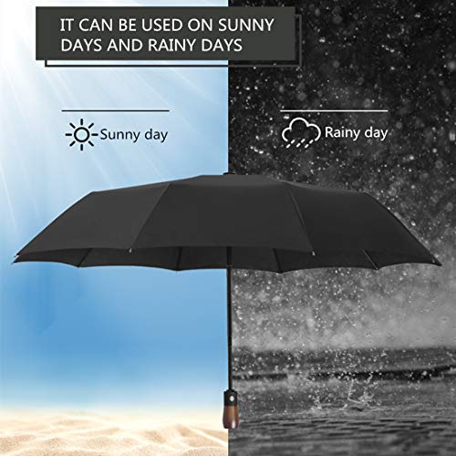 Buntglas Regenschirm Automatik - Kompakter UV Schutz Schirm Mit Vintage Design