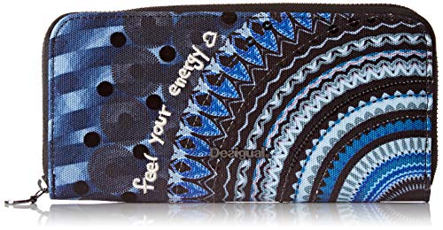 Desigual Damen Long Wallet Rep Frien Geldbörse, Blau (Blue Indigo), 2×9.5×19 cm
