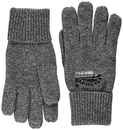 Superdry Herren ORANGE Label Glove Handschuhe, Grau (Basalt Grey Grit Q6S), One Size (Herstellergröße:OS)